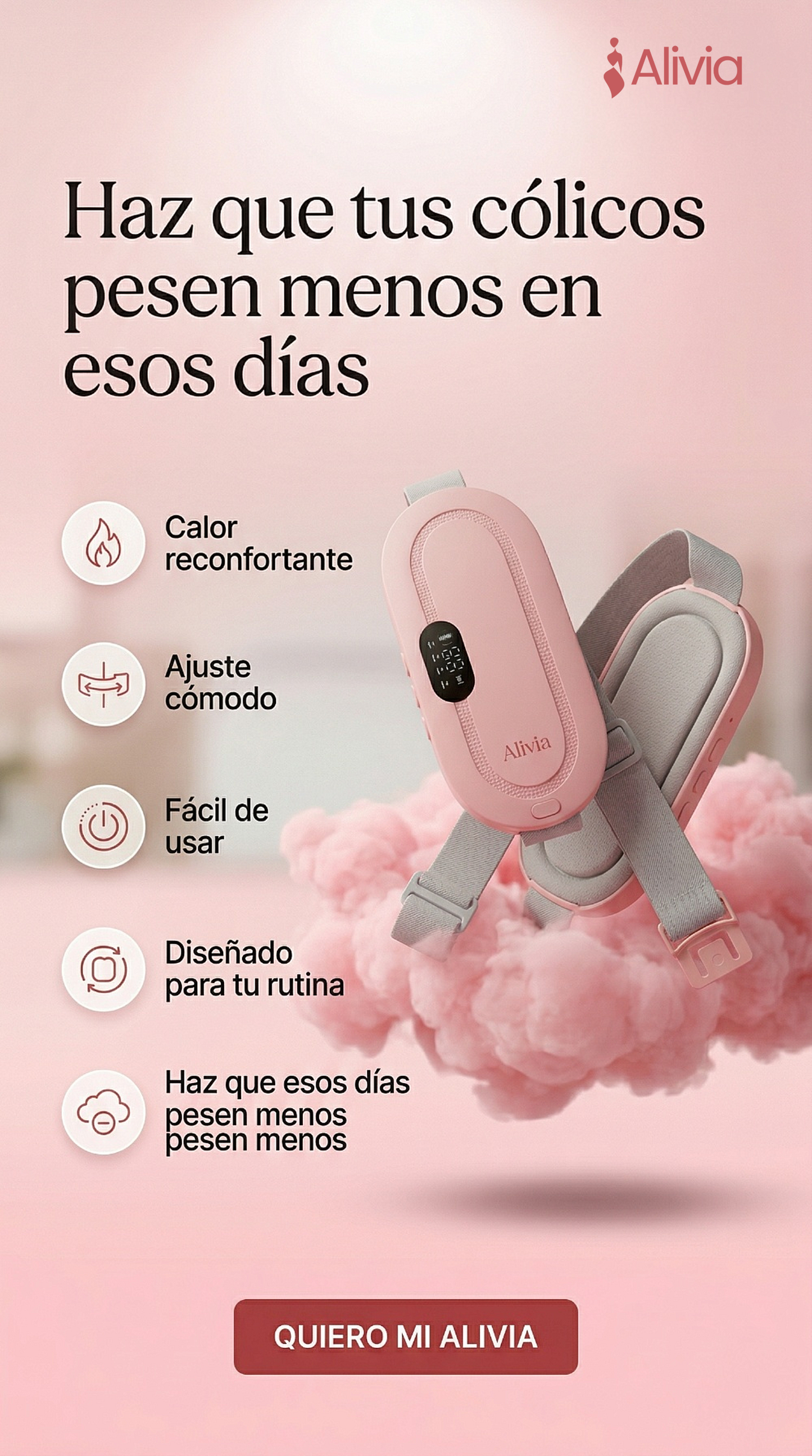Alivia Cinturón Térmico para Cólicos Menstruales