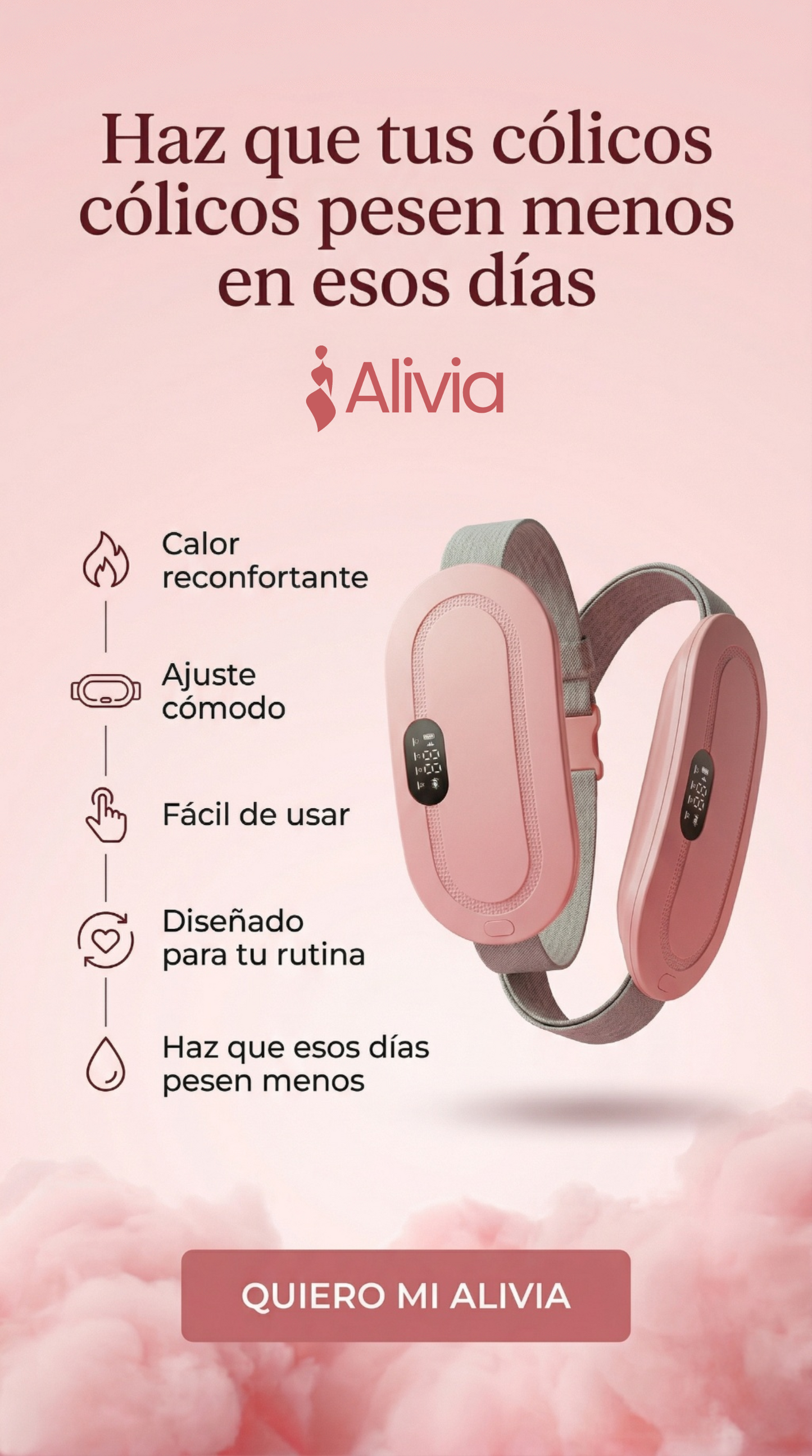 Alivia Cinturón Térmico para Cólicos Menstruales