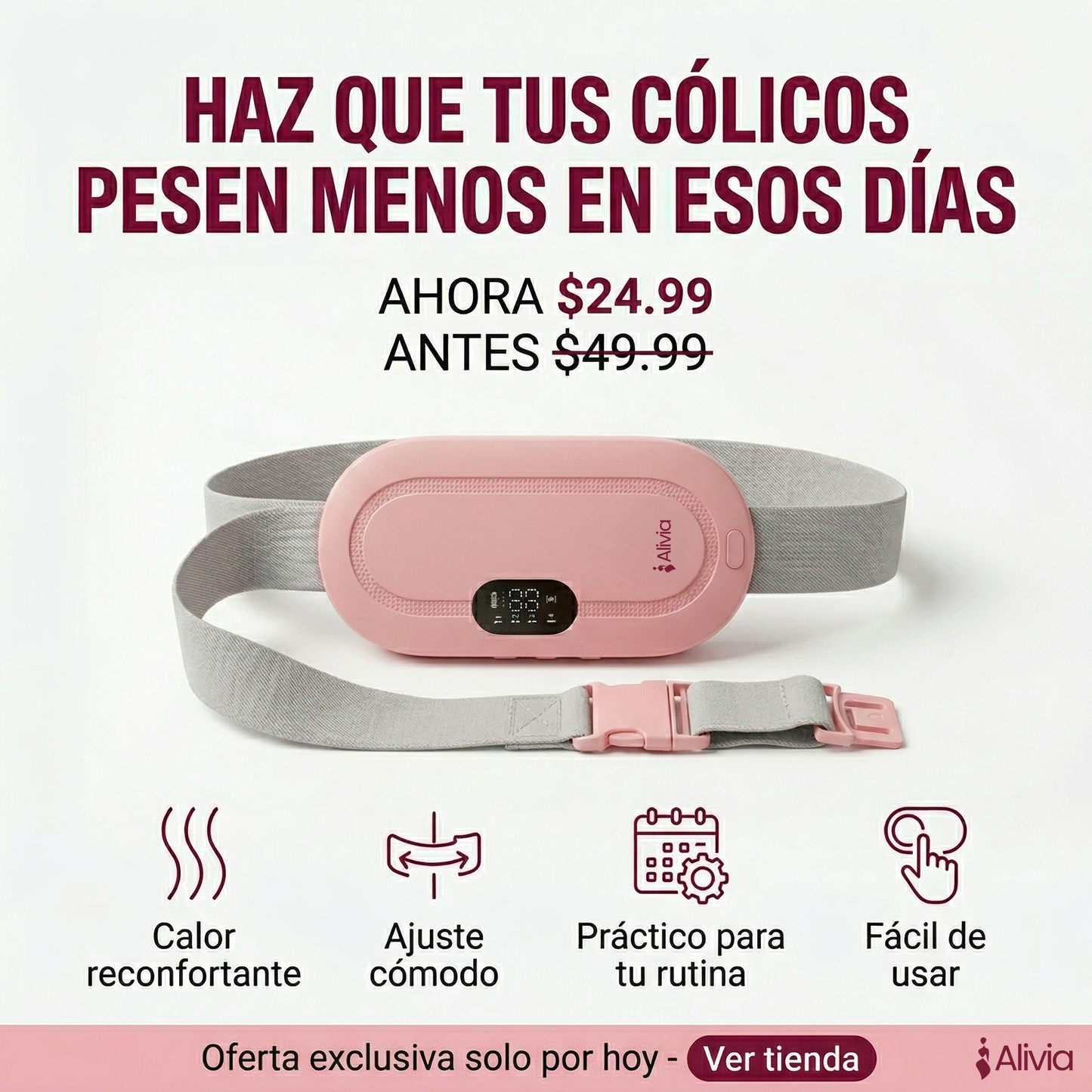 Alivia Cinturón Térmico para Cólicos Menstruales